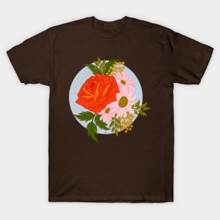 Vintage Floral Rose Botanical Bouquet T-Shirt